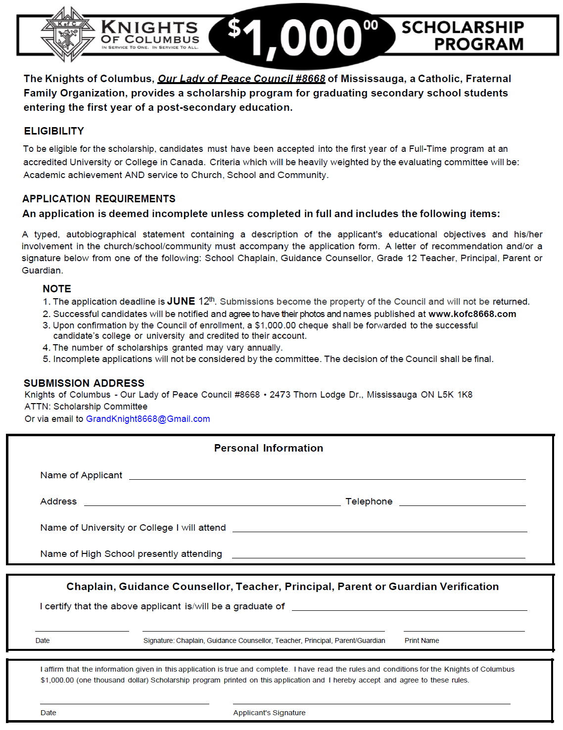 KoC Scholarship KoC Scholarship
